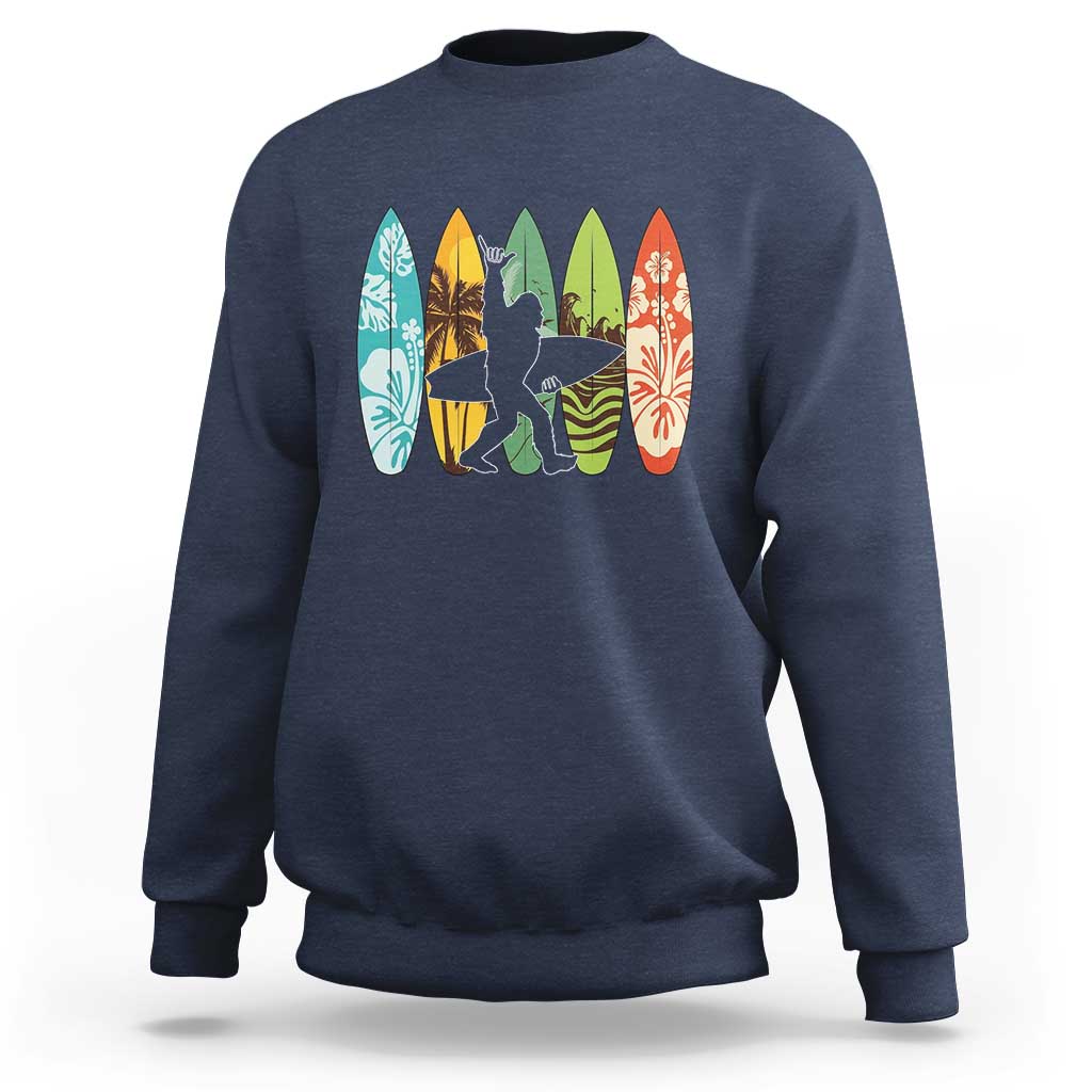 Funny Bigfoot Aloha Hawaiian Surfing Tropical Beach Surfer Sweatshirt