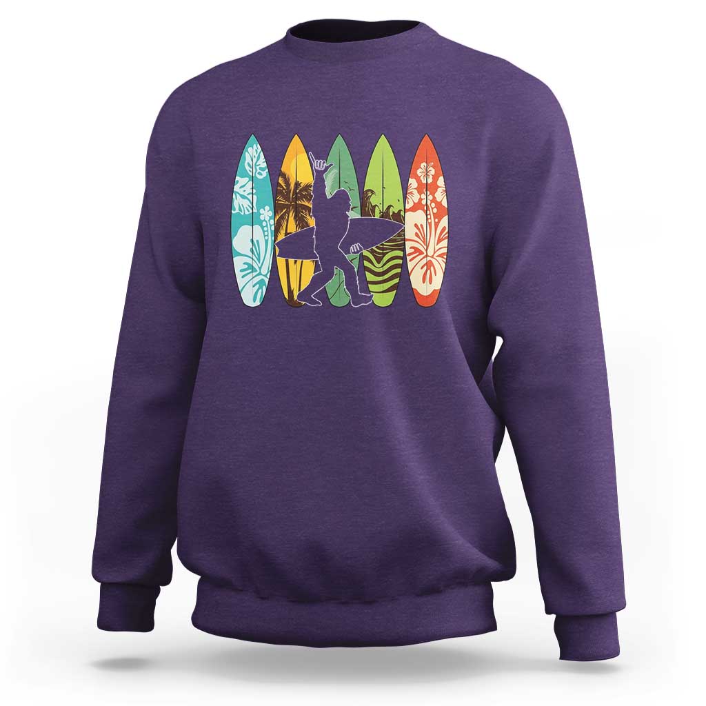 Funny Bigfoot Aloha Hawaiian Surfing Tropical Beach Surfer Sweatshirt
