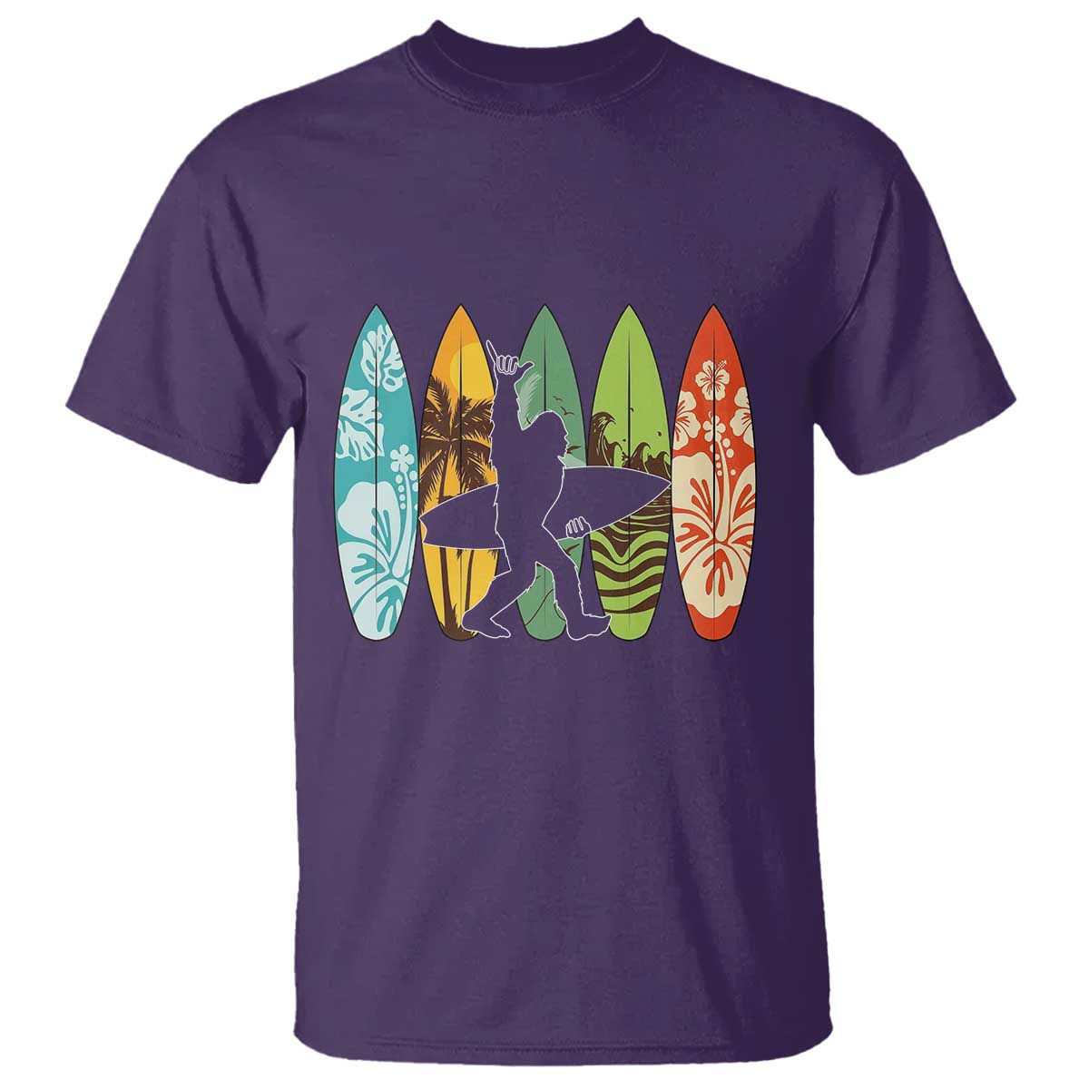 Funny Bigfoot Aloha Hawaiian Surfing Tropical Beach Surfer T Shirt