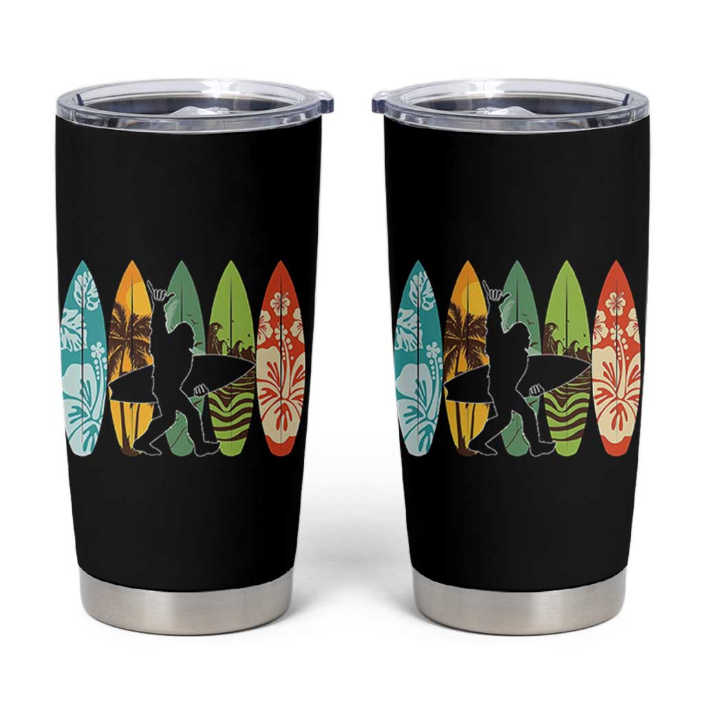 Funny Bigfoot Aloha Hawaiian Surfing Tropical Beach Surfer Tumbler Cup