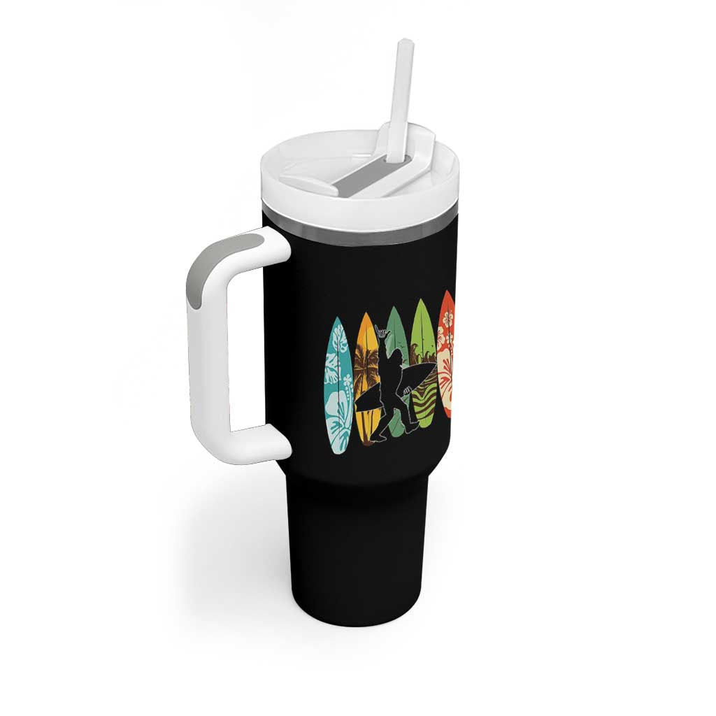 Funny Bigfoot Aloha Hawaiian Surfing Tropical Beach Surfer Tumbler With Handle