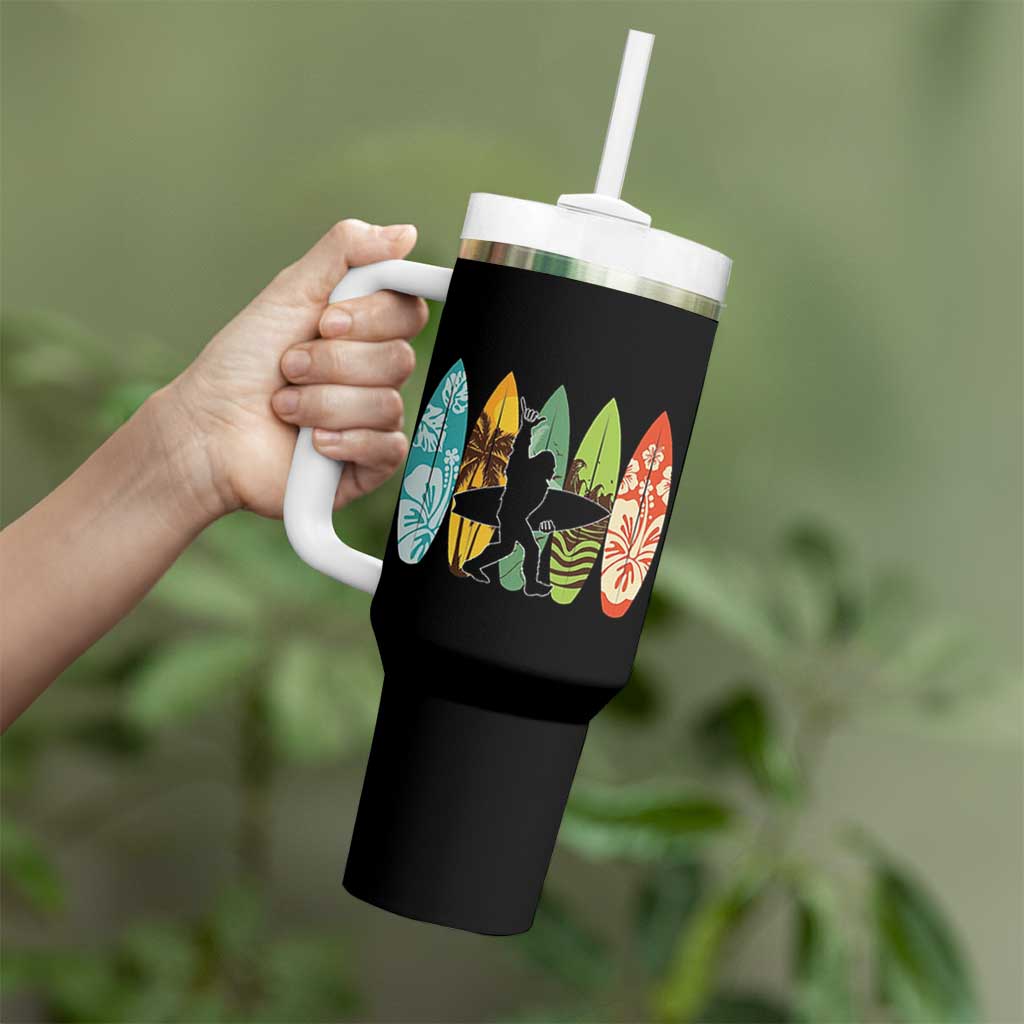Funny Bigfoot Aloha Hawaiian Surfing Tropical Beach Surfer Tumbler With Handle