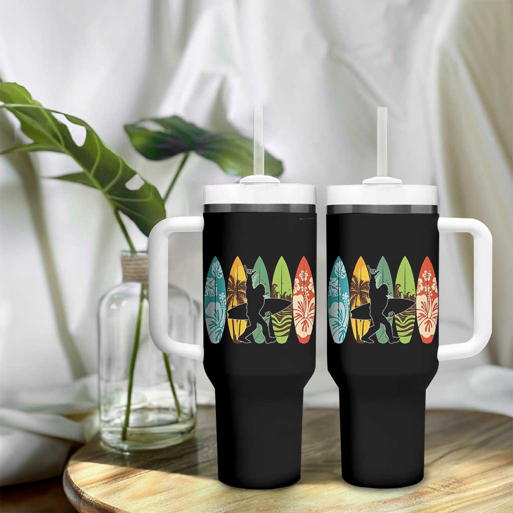 Funny Bigfoot Aloha Hawaiian Surfing Tropical Beach Surfer Tumbler With Handle