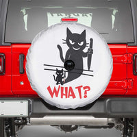 Murder Cat What Spare Tire Cover Funny Black Kitty Holding Knife Meme - Wonder Print Shop