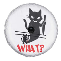 Murder Cat What Spare Tire Cover Funny Black Kitty Holding Knife Meme - Wonder Print Shop