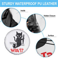 Murder Cat What Spare Tire Cover Funny Black Kitty Holding Knife Meme - Wonder Print Shop