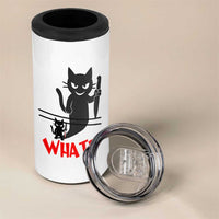Murder Cat What 4 in 1 Can Cooler Tumbler Funny Black Kitty Holding Knife Meme