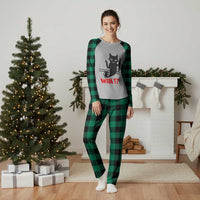 Murder Cat What Plaid Pajama Set Funny Black Kitty Holding Knife Meme - Wonder Print Shop