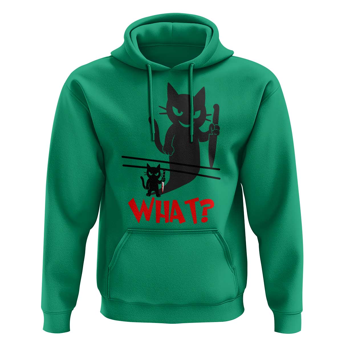 Murder Cat What Hoodie Funny Black Kitty Holding Knife Meme - Wonder Print Shop
