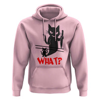 Murder Cat What Hoodie Funny Black Kitty Holding Knife Meme - Wonder Print Shop