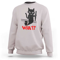Murder Cat What Sweatshirt Funny Black Kitty Holding Knife Meme - Wonder Print Shop