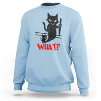 Murder Cat What Sweatshirt Funny Black Kitty Holding Knife Meme - Wonder Print Shop