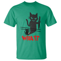 Murder Cat What T Shirt Funny Black Kitty Holding Knife Meme - Wonder Print Shop