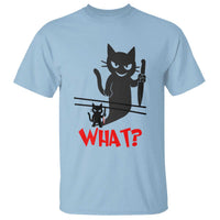 Murder Cat What T Shirt Funny Black Kitty Holding Knife Meme - Wonder Print Shop