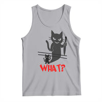 Murder Cat What Tank Top Funny Black Kitty Holding Knife Meme - Wonder Print Shop