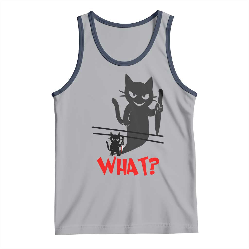 Murder Cat What Tank Top Funny Black Kitty Holding Knife Meme - Wonder Print Shop