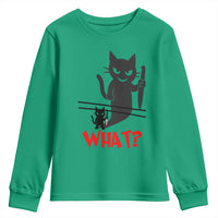 Murder Cat What Youth Sweatshirt Funny Black Kitty Holding Knife Meme - Wonder Print Shop
