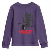 Murder Cat What Youth Sweatshirt Funny Black Kitty Holding Knife Meme - Wonder Print Shop