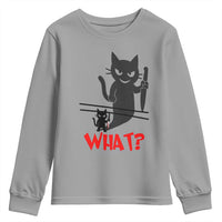 Murder Cat What Youth Sweatshirt Funny Black Kitty Holding Knife Meme - Wonder Print Shop