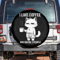 I Like Coffee And Maybe Three People Spare Tire Cover Funny Cat Coffee Lover - Wonder Print Shop