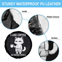 I Like Coffee And Maybe Three People Spare Tire Cover Funny Cat Coffee Lover - Wonder Print Shop