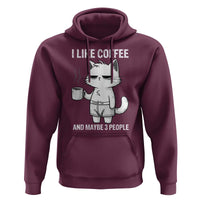 I Like Coffee And Maybe Three People Hoodie Funny Cat Coffee Lover - Wonder Print Shop