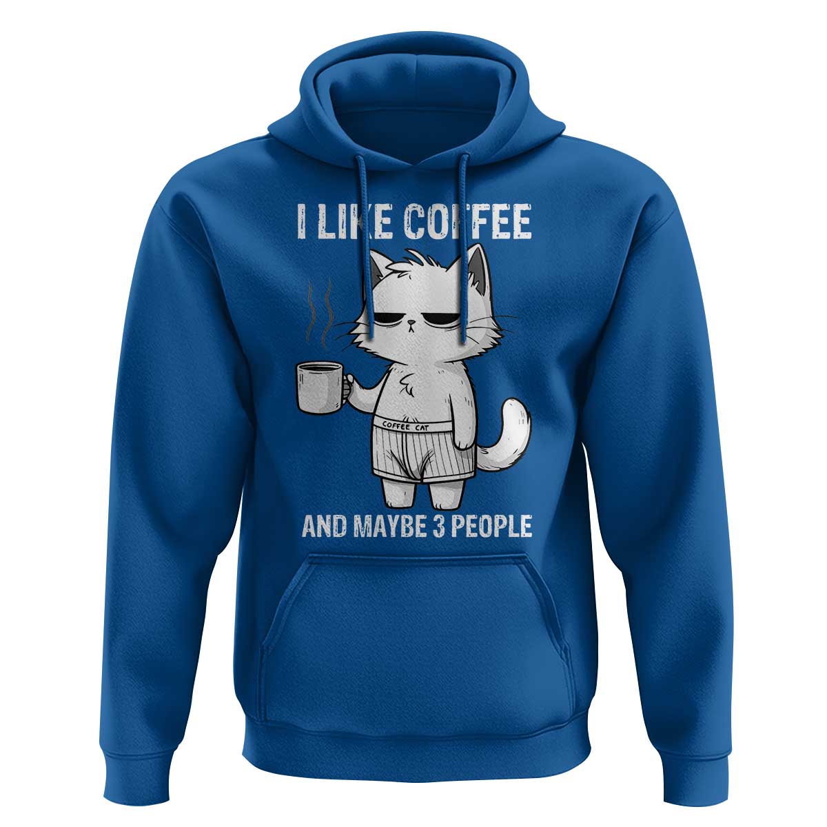 I Like Coffee And Maybe Three People Hoodie Funny Cat Coffee Lover - Wonder Print Shop