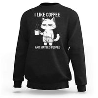 I Like Coffee And Maybe Three People Sweatshirt Funny Cat Coffee Lover - Wonder Print Shop