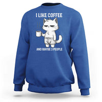 I Like Coffee And Maybe Three People Sweatshirt Funny Cat Coffee Lover - Wonder Print Shop