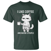I Like Coffee And Maybe Three People T Shirt Funny Cat Coffee Lover - Wonder Print Shop