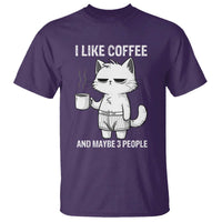 I Like Coffee And Maybe Three People T Shirt Funny Cat Coffee Lover - Wonder Print Shop
