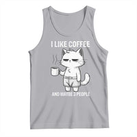 I Like Coffee And Maybe Three People Tank Top Funny Cat Coffee Lover - Wonder Print Shop
