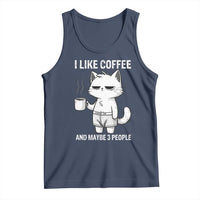 I Like Coffee And Maybe Three People Tank Top Funny Cat Coffee Lover - Wonder Print Shop