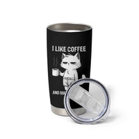 I Like Coffee And Maybe Three People Tumbler Cup Funny Cat Coffee Lover