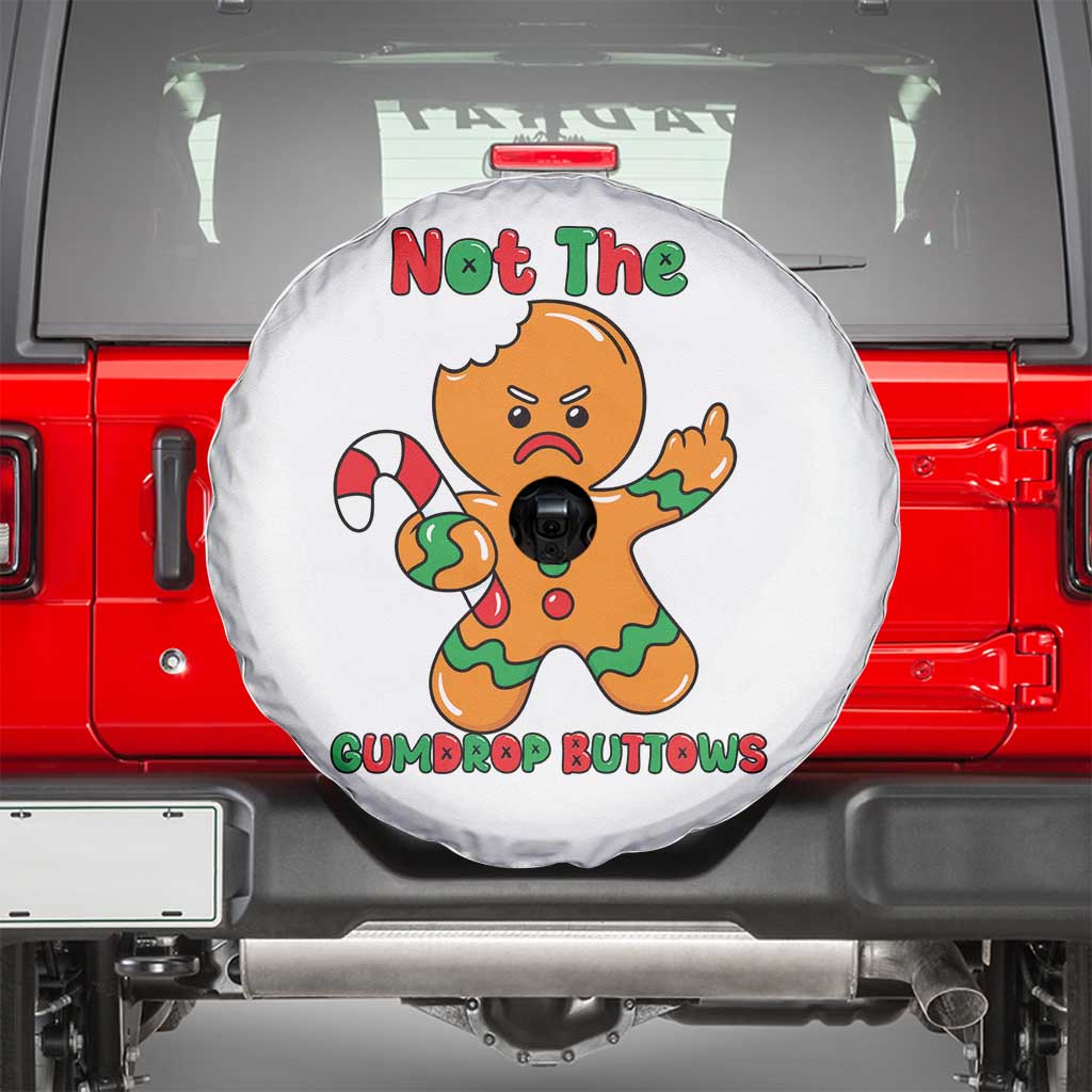 Not The Gumdrop Buttows Spare Tire Cover Funny Christmas Gingerbread Man Meme - Wonder Print Shop