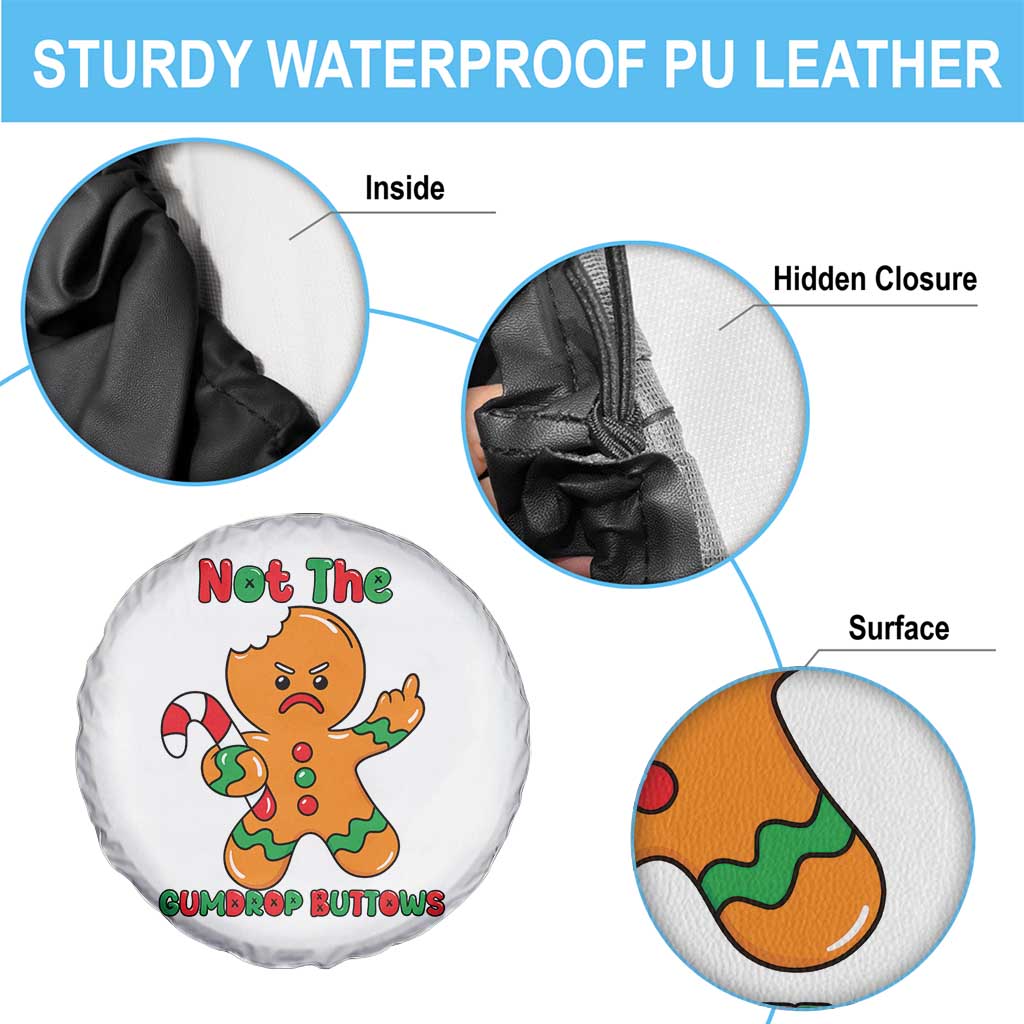 Not The Gumdrop Buttows Spare Tire Cover Funny Christmas Gingerbread Man Meme - Wonder Print Shop