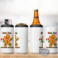 Not The Gumdrop Buttows 4 in 1 Can Cooler Tumbler Funny Christmas Gingerbread Man Meme