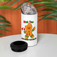 Not The Gumdrop Buttows 4 in 1 Can Cooler Tumbler Funny Christmas Gingerbread Man Meme