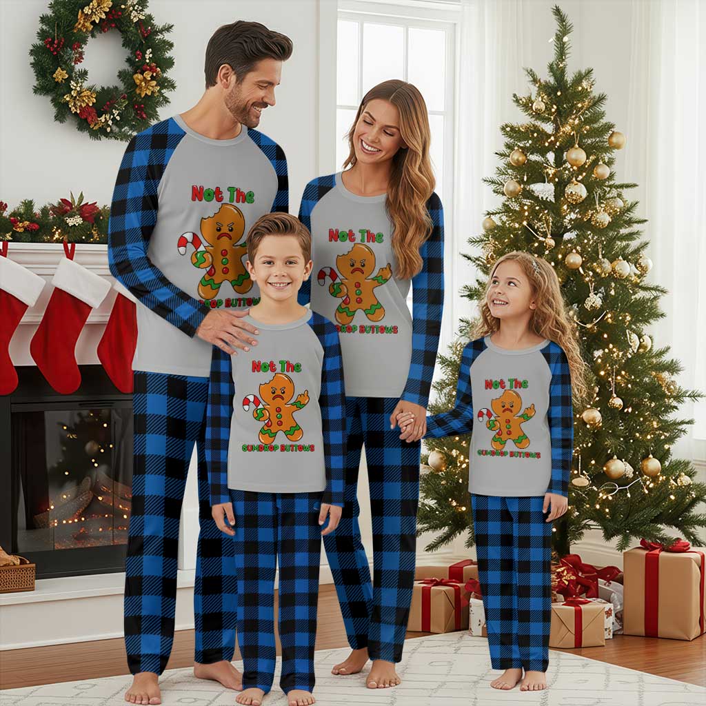 Not The Gumdrop Buttows Plaid Pajama Set Funny Christmas Gingerbread Man Meme - Wonder Print Shop