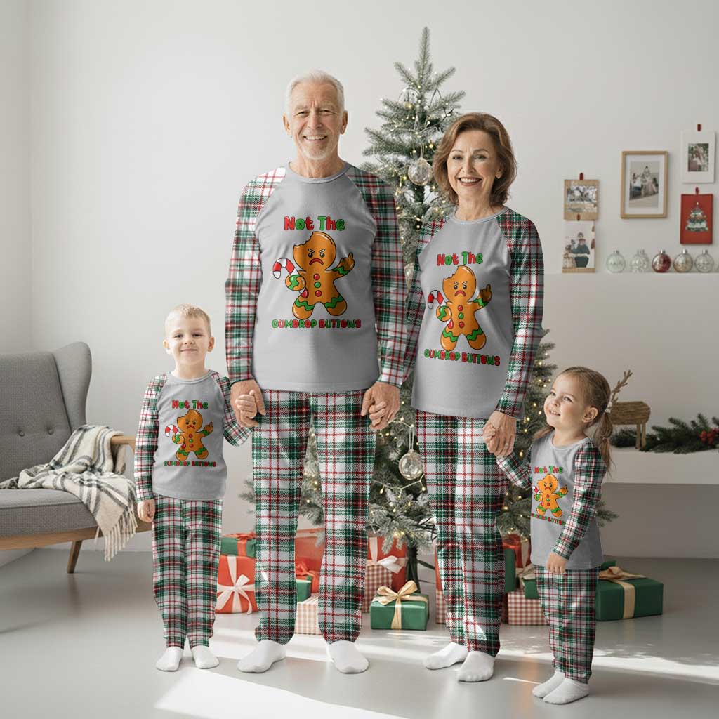 Not The Gumdrop Buttows Plaid Pajama Set Funny Christmas Gingerbread Man Meme - Wonder Print Shop