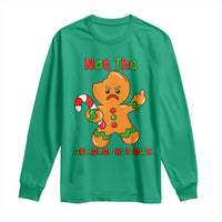 Not The Gumdrop Buttows Long Sleeve Shirt Funny Christmas Gingerbread Man Meme - Wonder Print Shop
