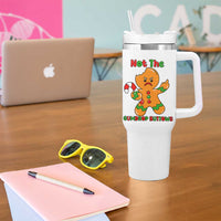 Not The Gumdrop Buttows Tumbler With Handle Funny Christmas Gingerbread Man Meme