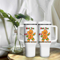 Not The Gumdrop Buttows Tumbler With Handle Funny Christmas Gingerbread Man Meme