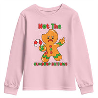 Not The Gumdrop Buttows Youth Sweatshirt Funny Christmas Gingerbread Man Meme - Wonder Print Shop