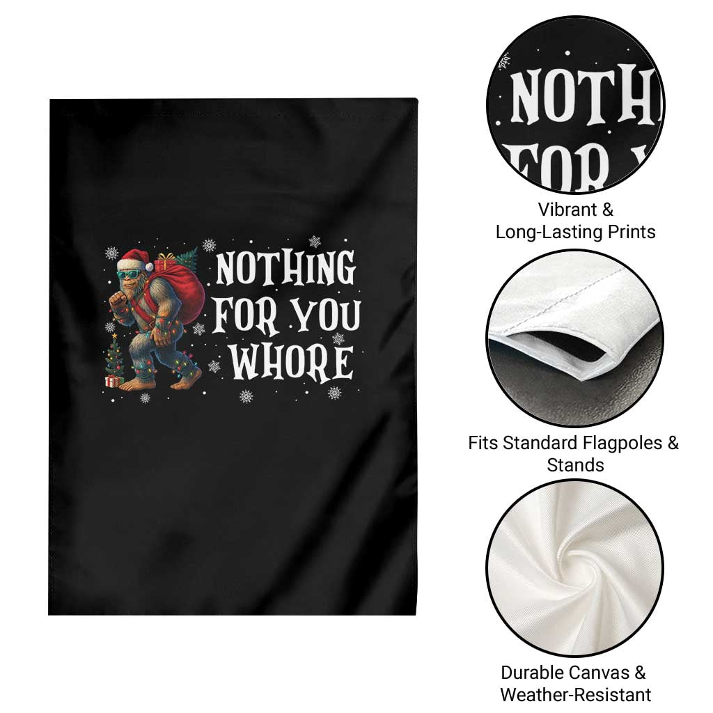 Funny Bigfoot Santa Christmas Garden Flag Nothing For You Whore Merry Squatchmas - Wonder Print Shop