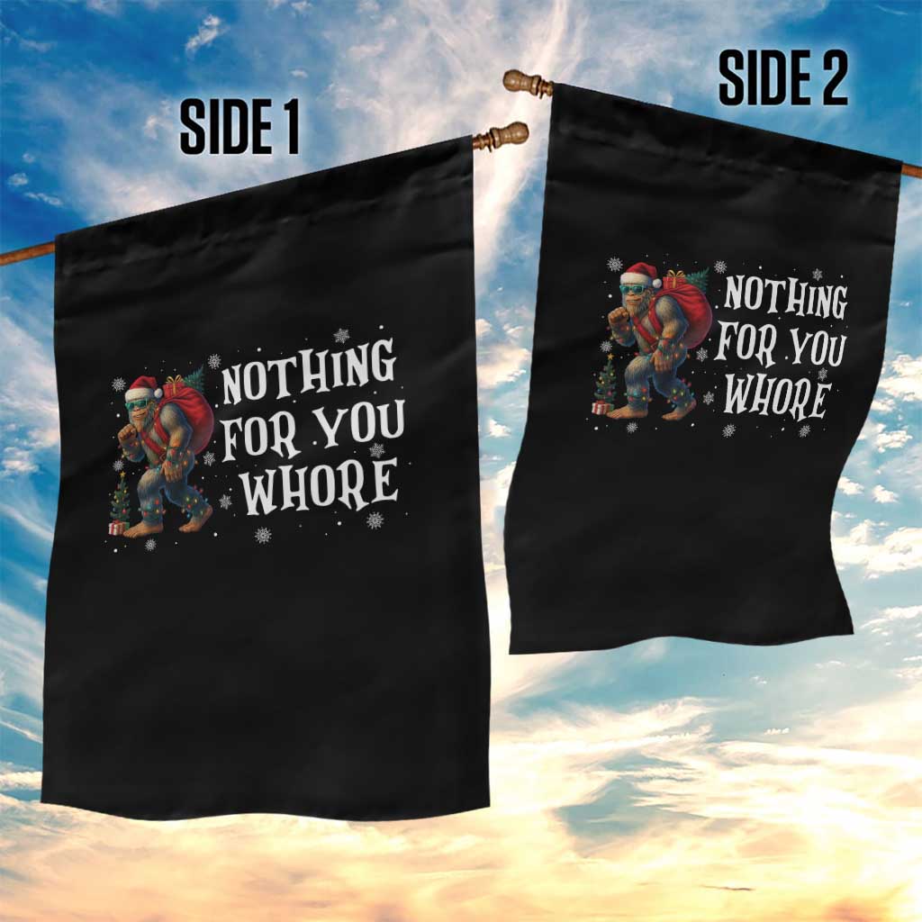 Funny Bigfoot Santa Christmas Garden Flag Nothing For You Whore Merry Squatchmas - Wonder Print Shop