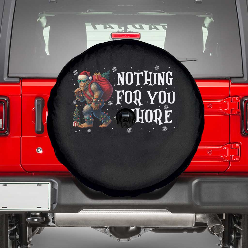 Funny Bigfoot Santa Christmas Spare Tire Cover Nothing For You Whore Merry Squatchmas - Wonder Print Shop