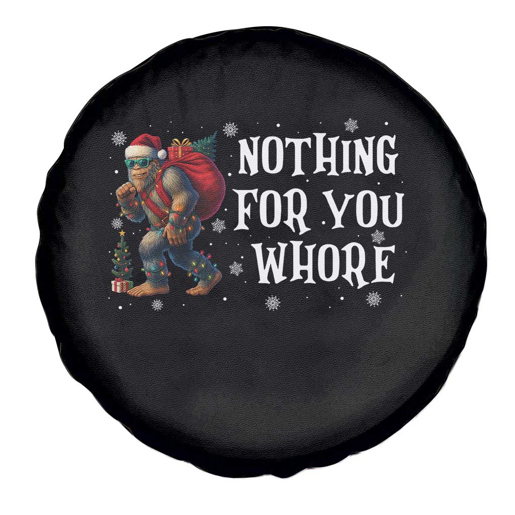 Funny Bigfoot Santa Christmas Spare Tire Cover Nothing For You Whore Merry Squatchmas - Wonder Print Shop