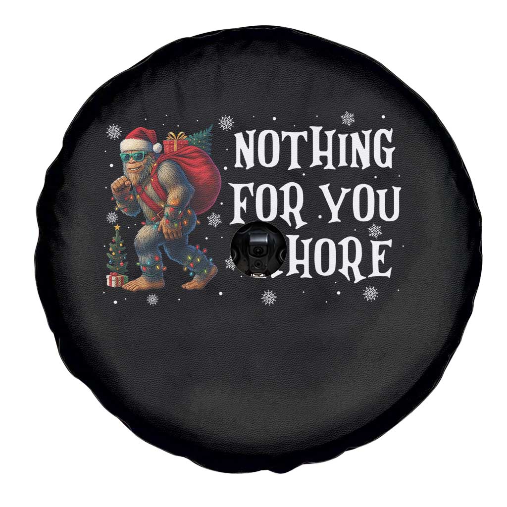 Funny Bigfoot Santa Christmas Spare Tire Cover Nothing For You Whore Merry Squatchmas - Wonder Print Shop