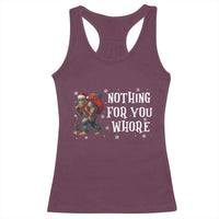 Funny Bigfoot Santa Christmas Racerback Tank Top Nothing For You Whore Merry Squatchmas - Wonder Print Shop